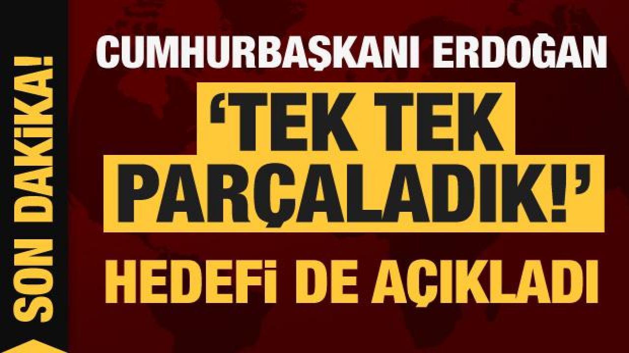 Cumhurbaşkanı Erdoğan 'Tek tek parçaladık' diyerek hedefi açıkladı
