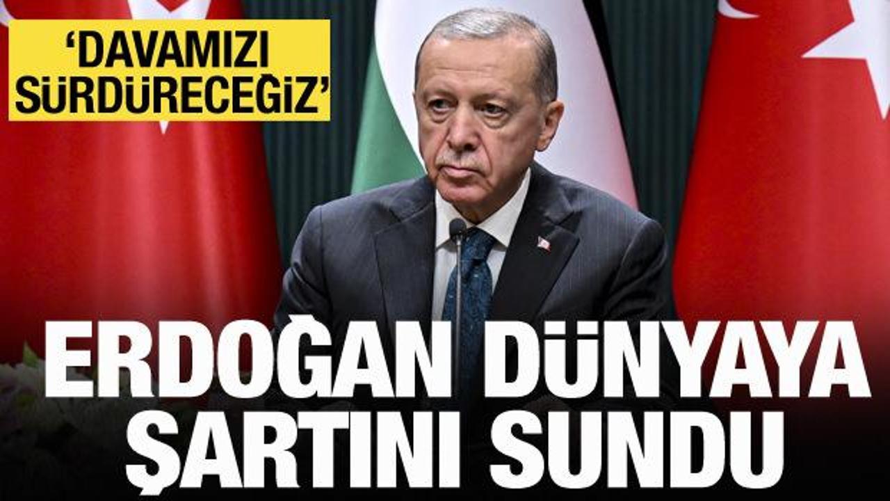 Cumhurbaşkanı Erdoğan'dan dünyaya Filistin mesajı: Barış için şarttır!