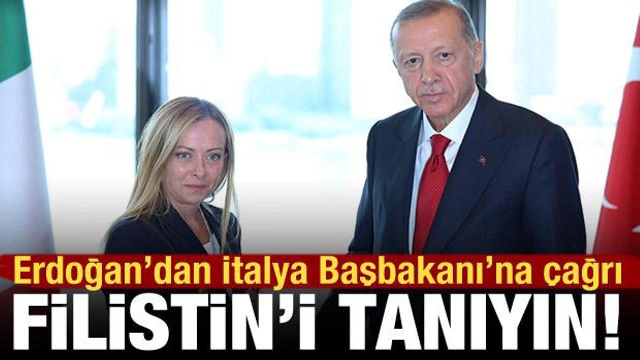 Cumhurbaşkanı Erdoğan'dan Meloni'ye Filistin'i tanıma çağrısı