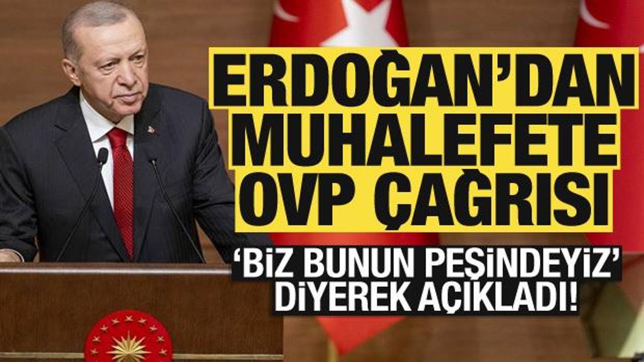 Cumhurbaşkanı Erdoğan'dan muhalefete OVP çağrısı