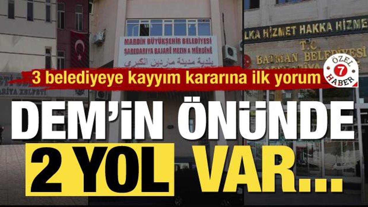 DEM Parti'li başkanlara kayyım kararına ilk yorum: 'Önlerinde 2 yol var...'