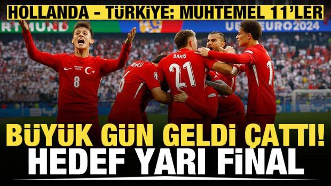 Dev maç TRT 1'de! Hollanda - Türkiye: Muhtemel 11'ler