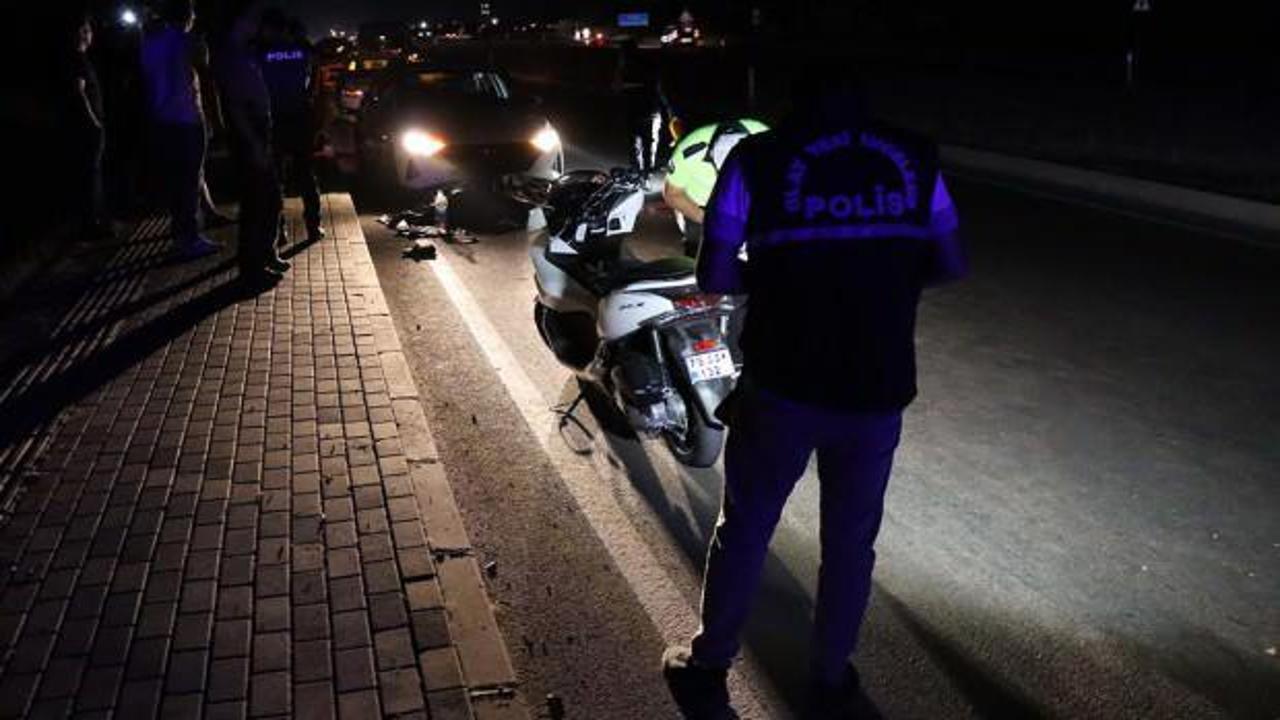 Devrilen motosikletten düşenlere otomobil çarptı: 1 ölü, 1 yaralı