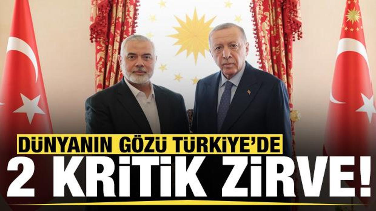 Dolmabahçe'de önemli görüşme! Cumhurbaşkanı Erdoğan, Haniye'yi kabul etti