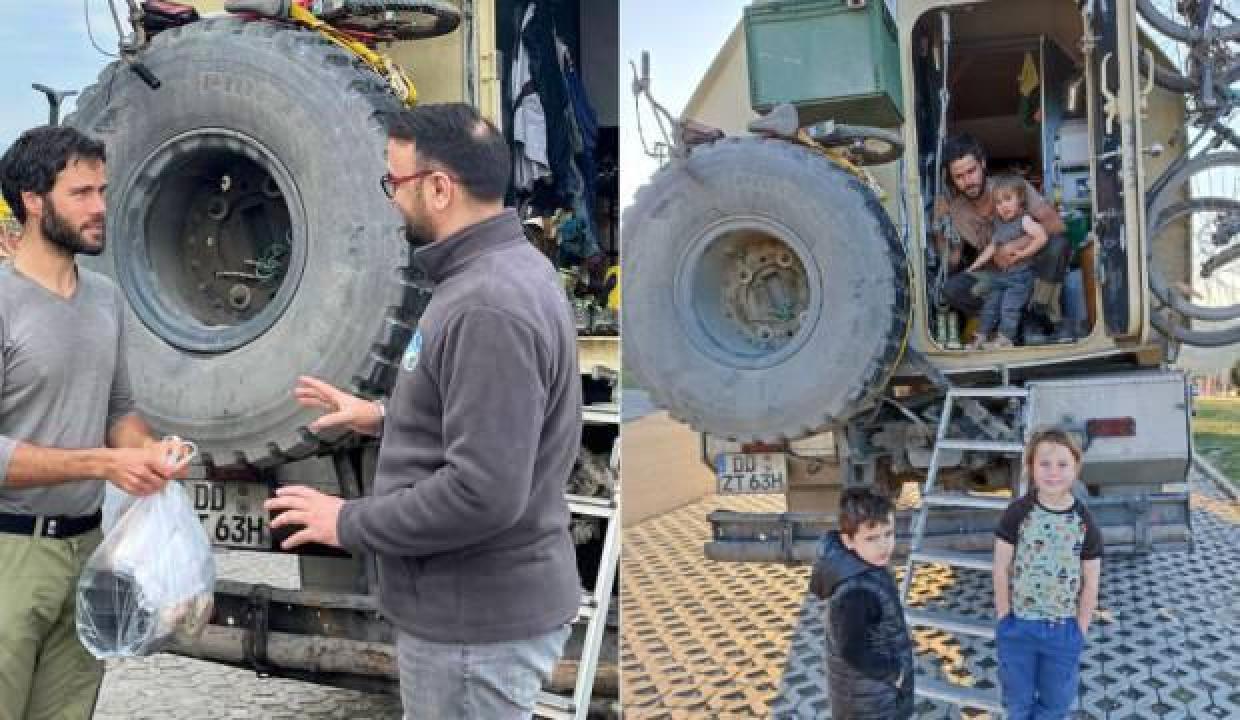 Dünya turundaki Alman aileye Sakarya Büyükşehir Belediyesi'nden yardım