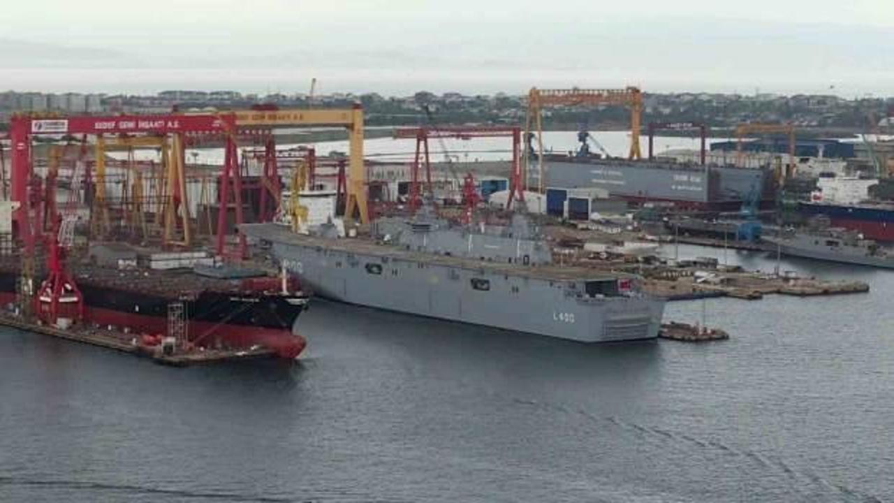 Dünyanın ilk SİHA gemisi TCG Anadolu yeniden Tuzla'da!