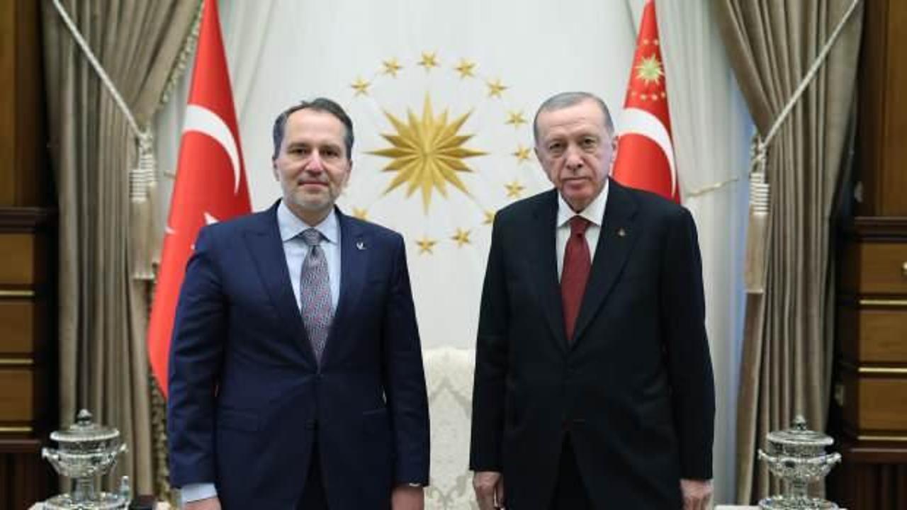 Erdoğan, Cumhurbaşkanlığı Külliyesinde Fatih Erbakan'ı kabul etti