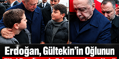Erdoğan, Gültekin’in Oğlunun Elini Bırakmadı; Tabutuna Omuz Verdi