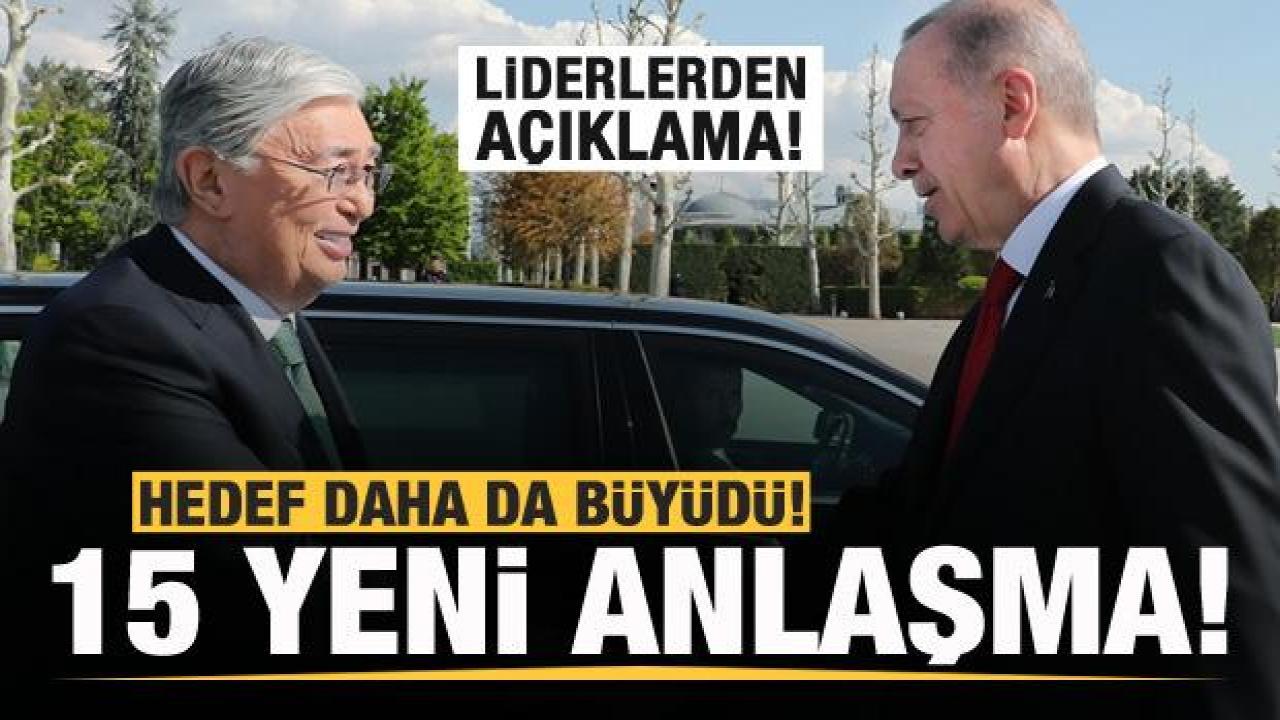Erdoğan ve Tokayev'den açıklama! 15 anlaşma imzalandı!