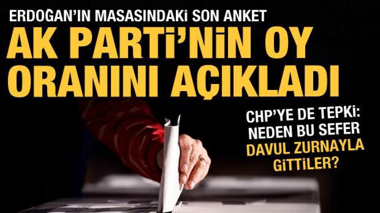 Erdoğan'ın masasındaki son anket! Hamza Dağ AK Parti'nin oy oranını açıkladı