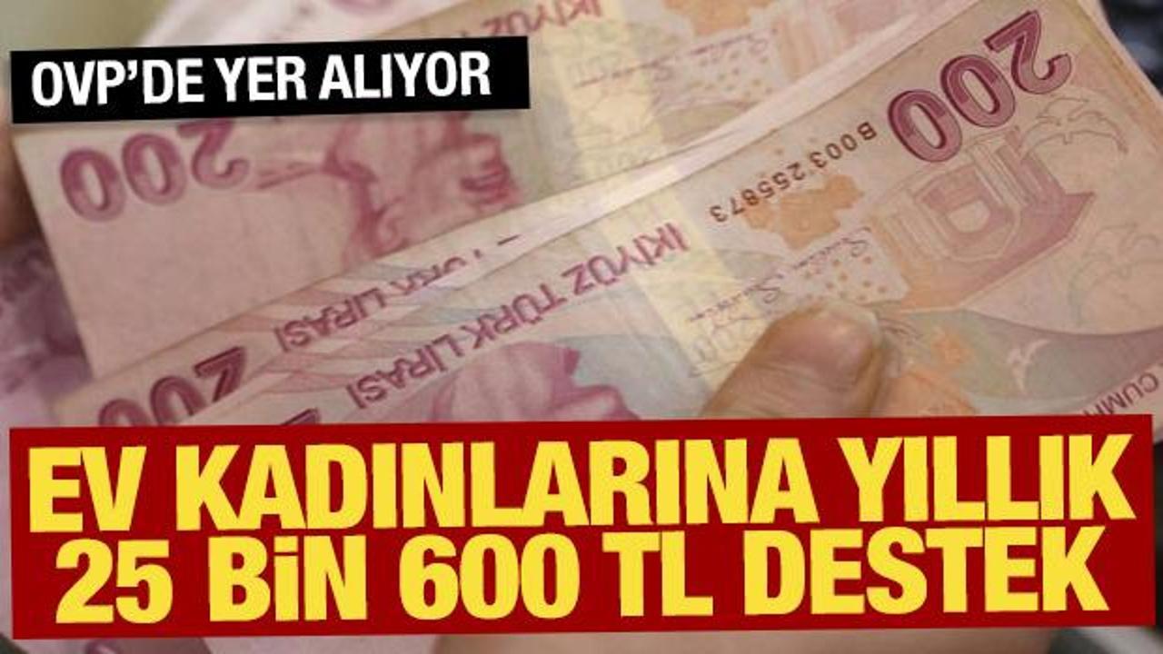 Ev kadınlarına yıllık 25 bin 600 TL destek