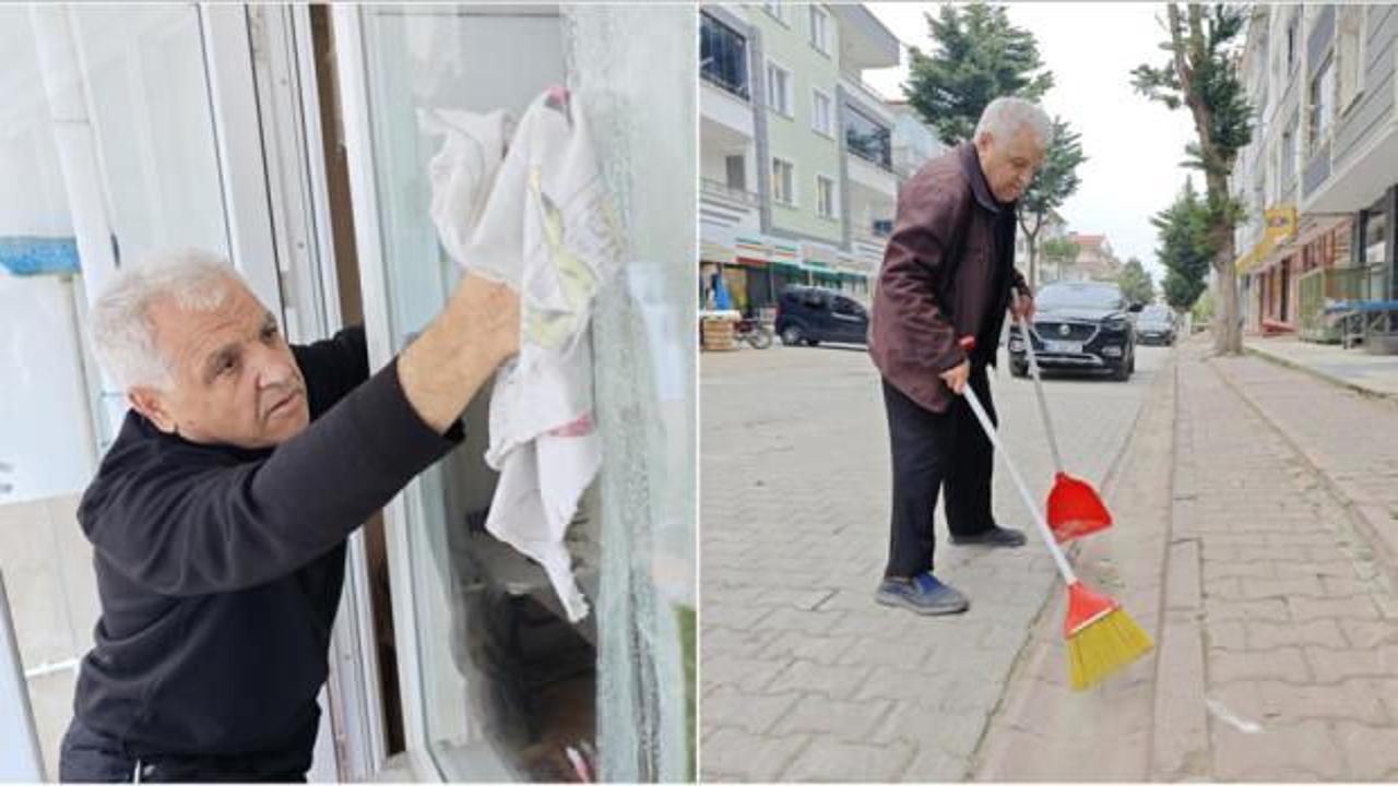 Evdeki temizlik alışkanlığını sokağa taşıdı