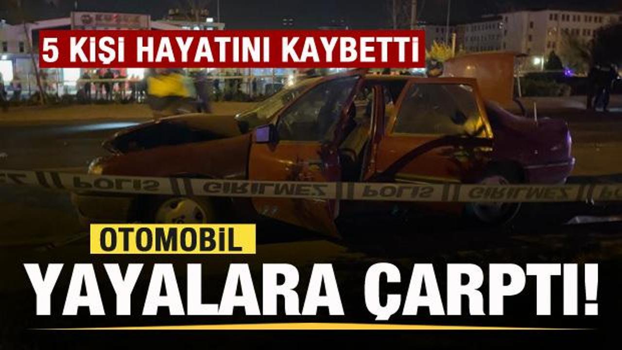 Feci kaza: Otomobil yayalara çarptı: 5 kişi hayatını kaybetti