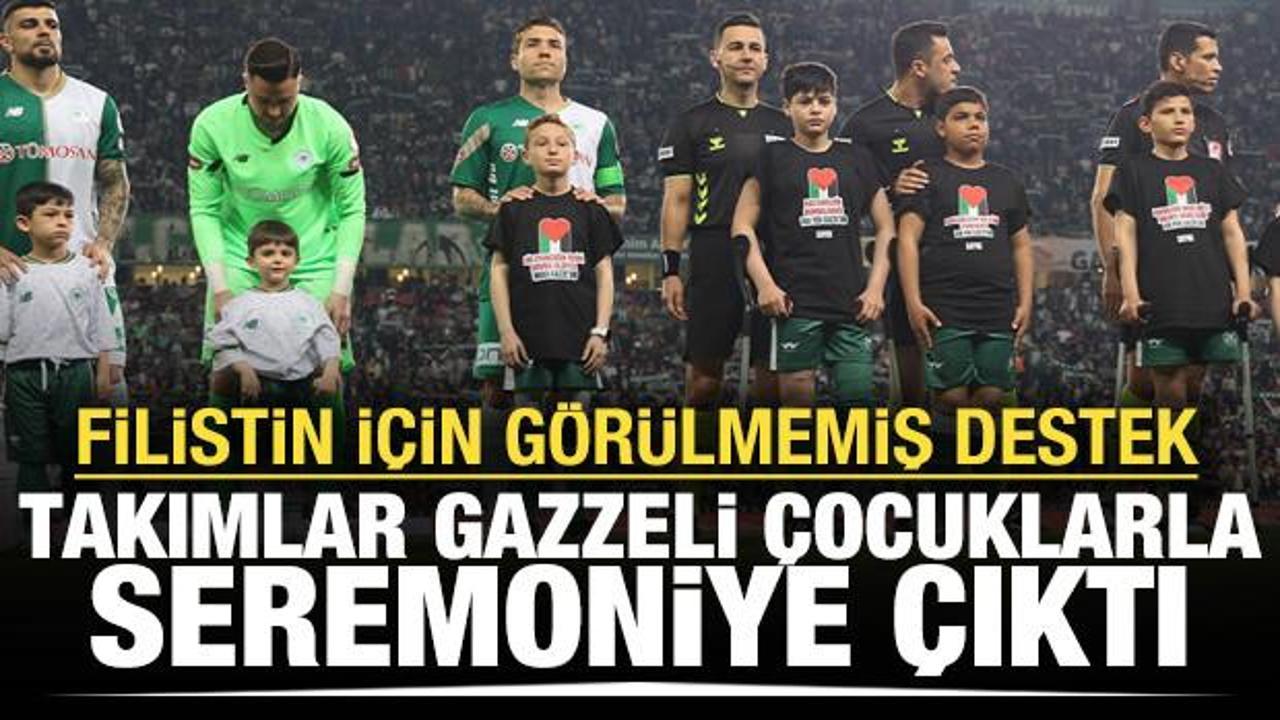 Filistin için görülmemiş destek! Takımlar Gazzeli çocuklarla seremoniye çıktı