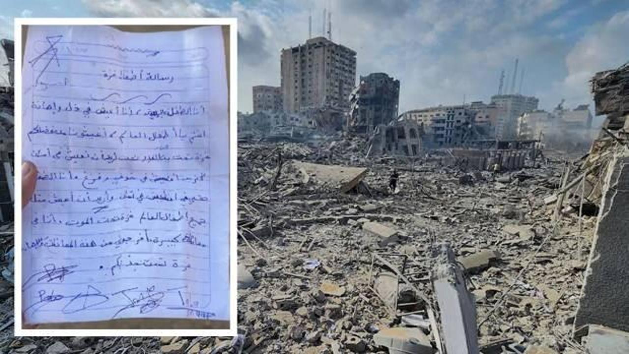 Gazze'de evin enkazından çıkan mektup