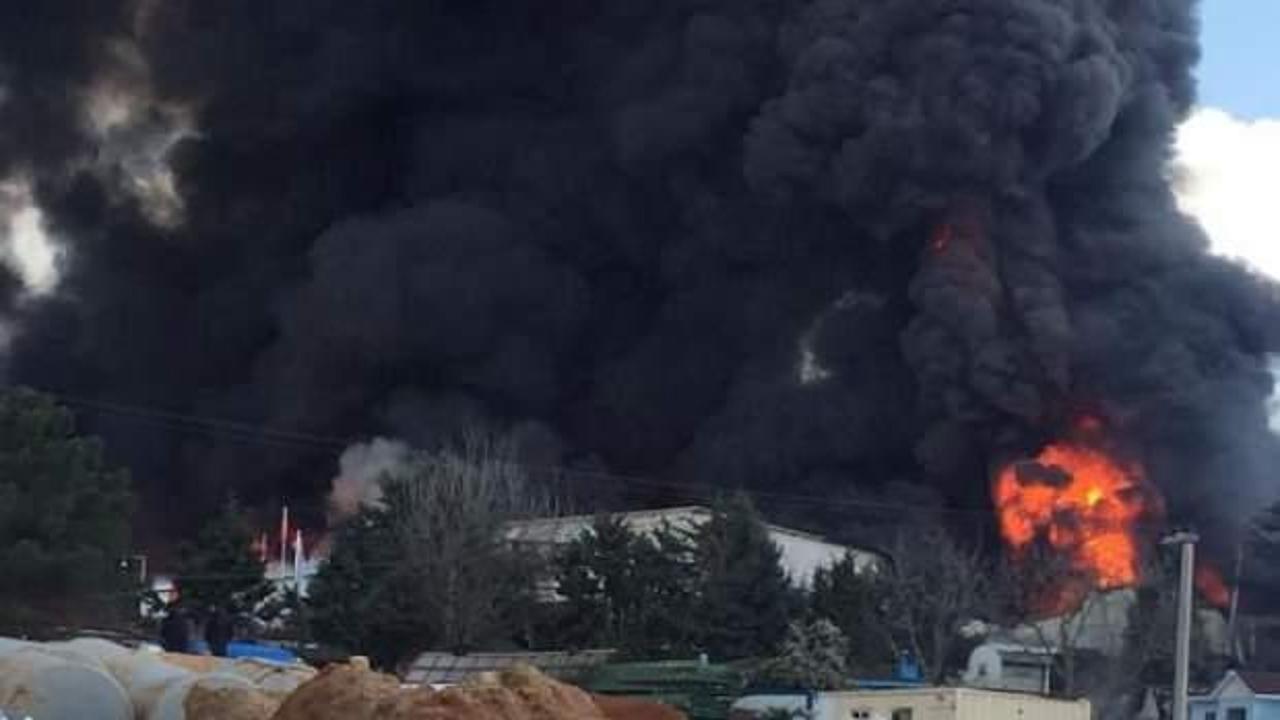 Gebze'de boya fabrikasında yangın!