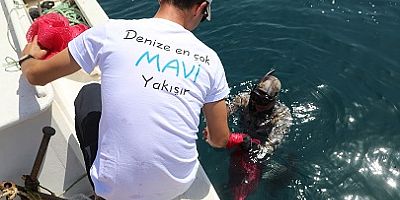 GÜNDOĞAN'DA DENİZ DİBİ TEMİZLİĞİ