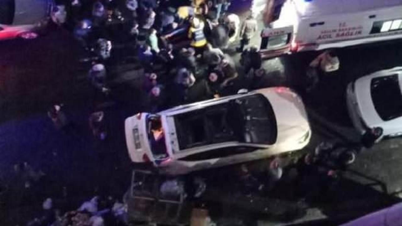 Güngörende 4. kattan otomobilin içine düştü ağır yaralandı