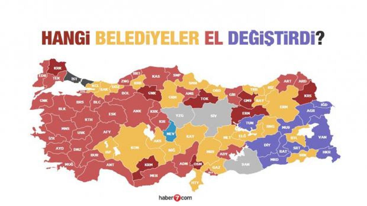 Hangi belediyeler el değiştirdi? AK Parti, CHP, MHP YRP ve DEM'in kazandığı belediyeler açıklandı!