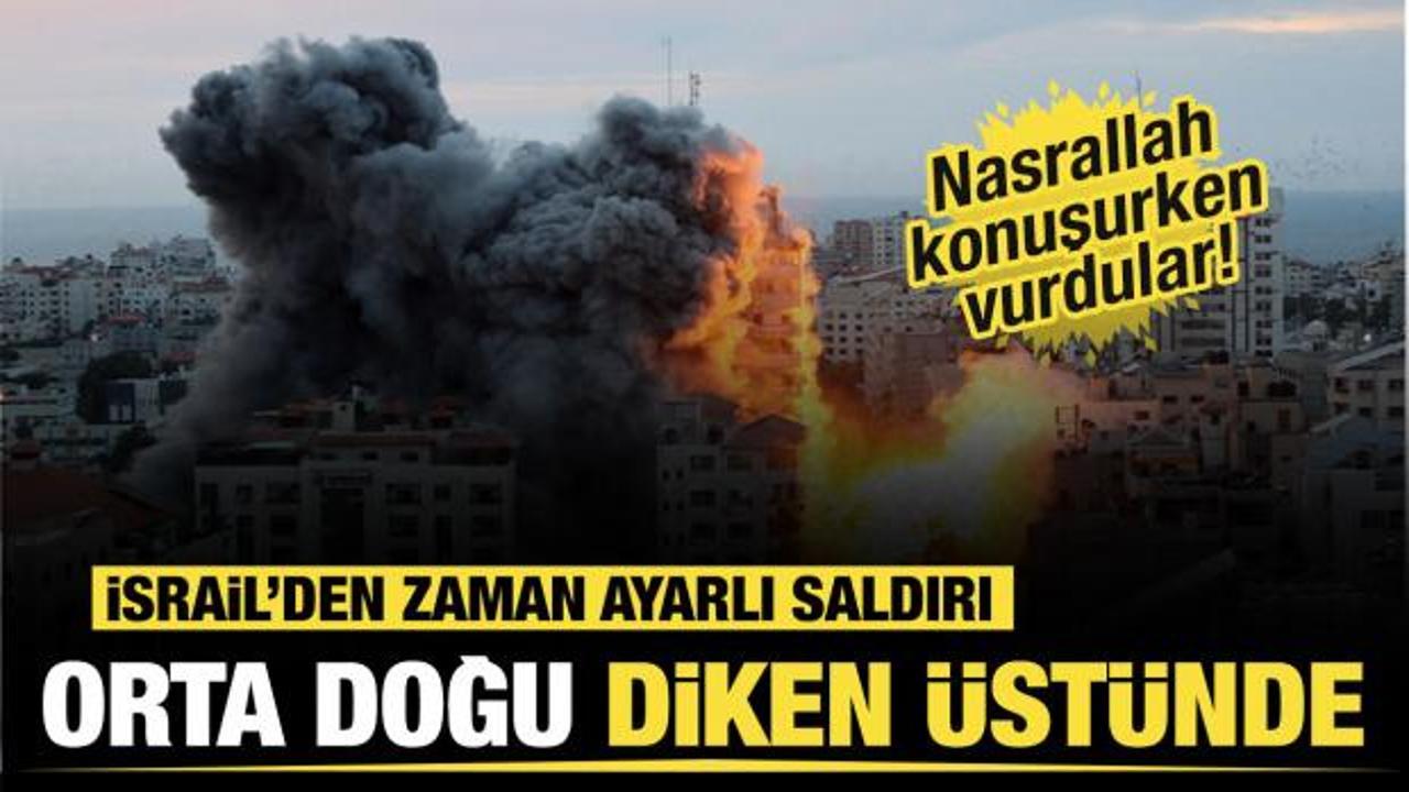 Hizbullah lideri Nasrallah'ın konuşması öncesi Lübnan'a hava saldırıları düzenledi