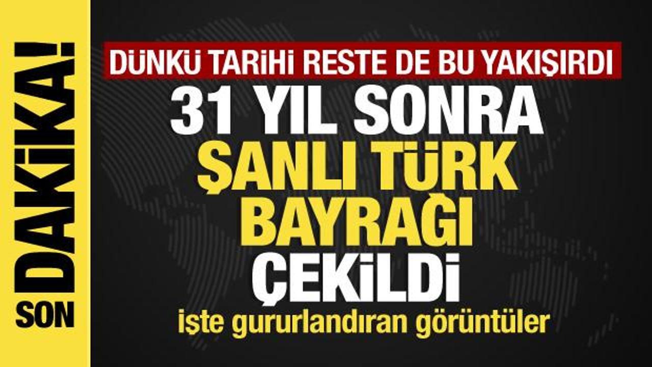Hocalı'da Azerbaycan bayrağı dalgalanıyor