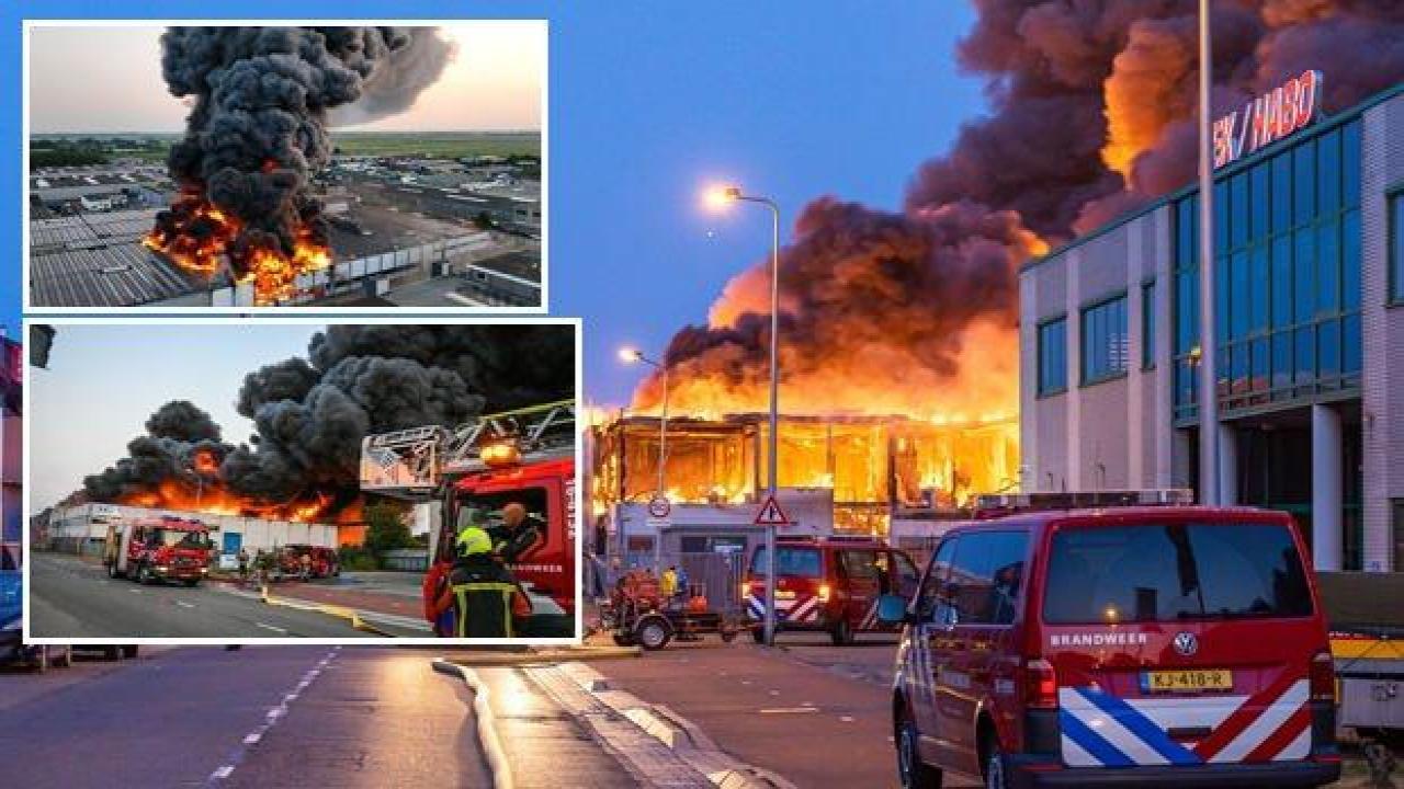 Hollanda'da devasa yangın: Kara bulutlar göğü kapladı