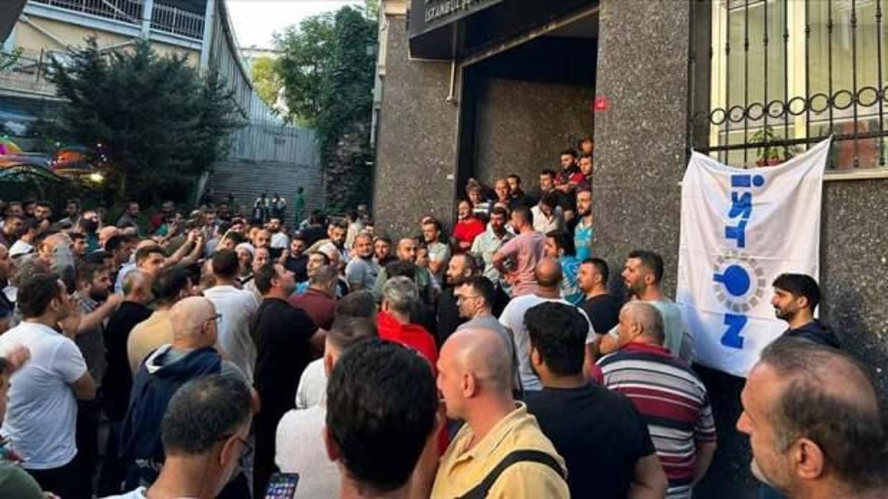İBB ve iştirak şirketi çalışanlarından Belediye-İş Sendikası önünde eylem