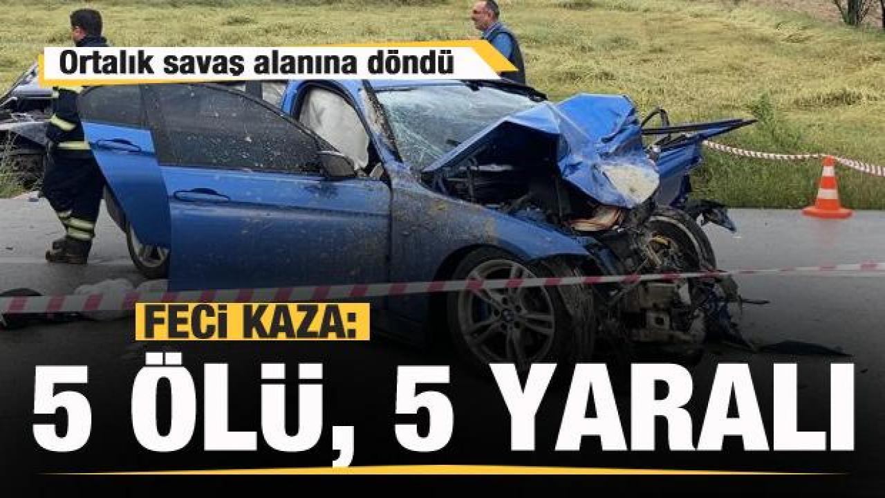 İki otomobil kafa kafaya çarpıştı: 5 ölü, 5 yaralı
