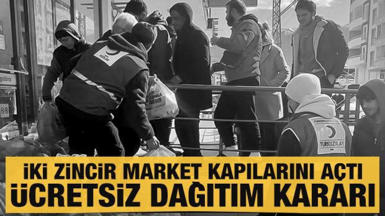 İki zincir marketten deprem bölgesinde ücretsiz ürün