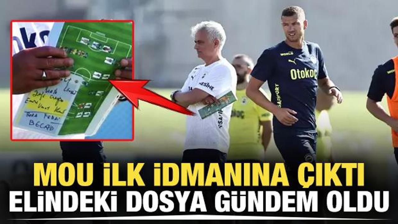 İlk idmanına çıkan Mourinho'nun elindeki dosya gündem oldu!