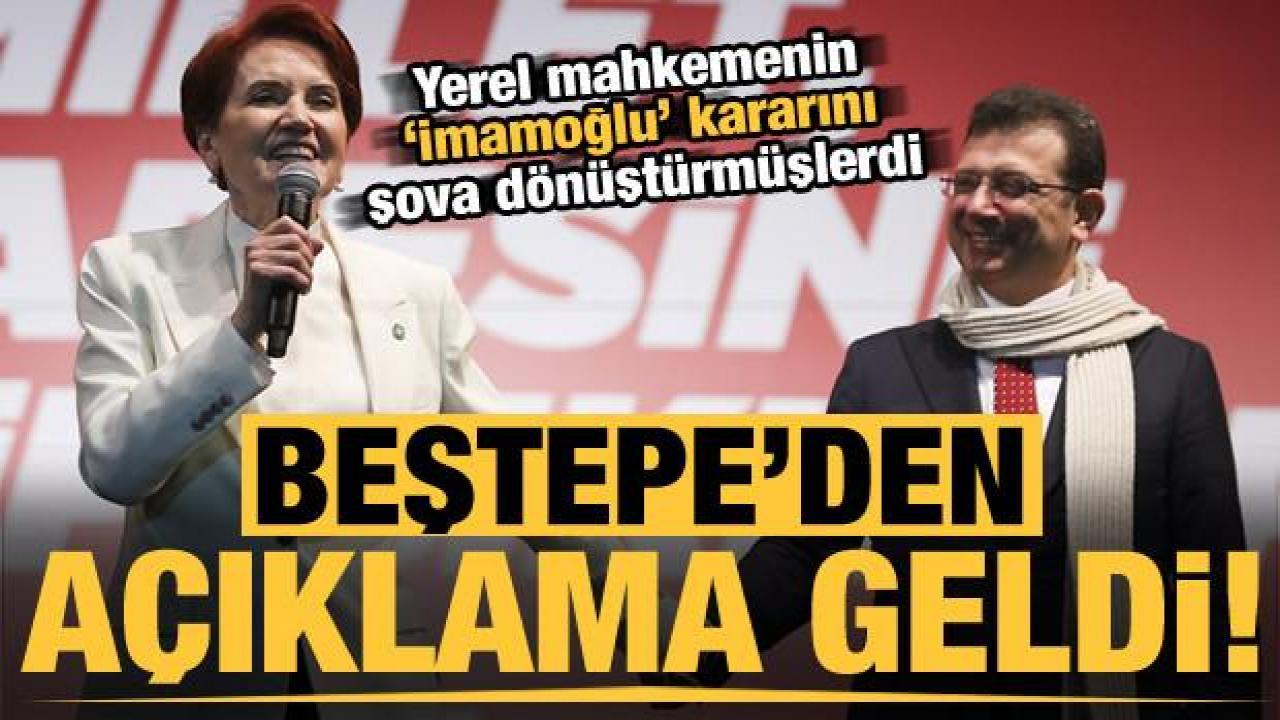 'İmamoğlu' ile ilgili Beştepe'den ilk açıklama geldi!