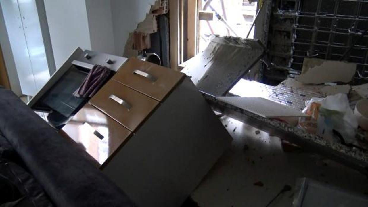 İnşaata beton dökülürken yan binanın duvarı delindi