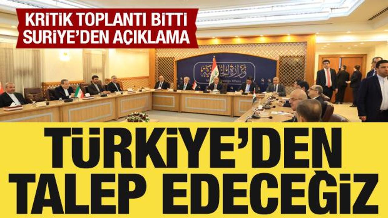 Irak, İran ve Suriye arasındaki kritik toplantı bitti: Suriye'den Türkiye açıklaması