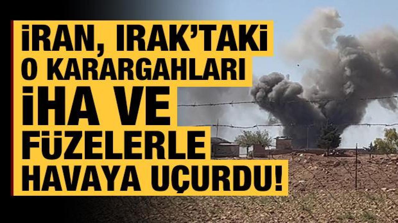 İran, Irak'taki karargahları İHA ve füzelerle havaya uçurdu! O anlar paylaşıldı...