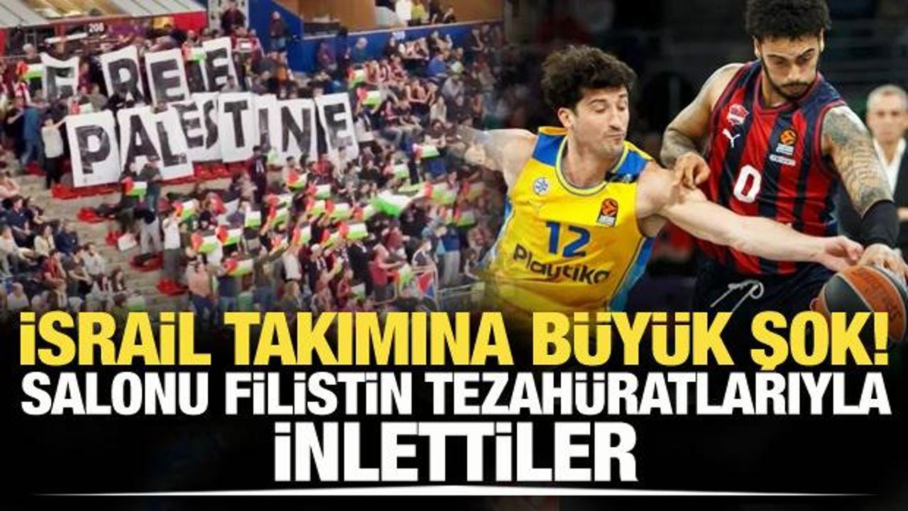 İsrail takımı neye uğradığını şaşırdı! Salonu Filistin tezahüratları ile inlettiler