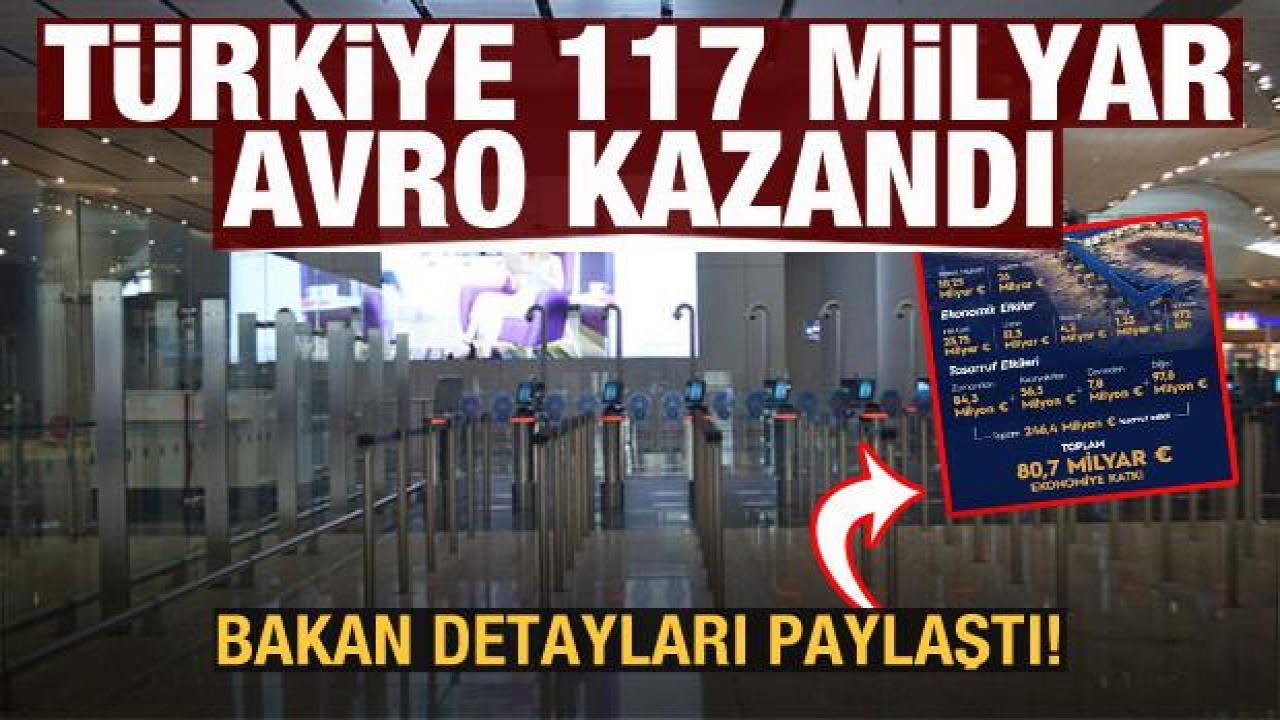 İstanbul Havalimanı, Türkiye'ye 117 milyar avro kazandırdı