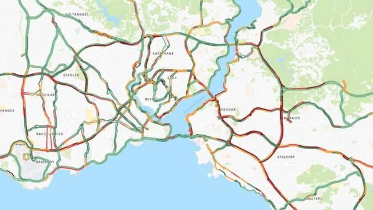 İstanbul trafiğinde yağmur yoğunluğu