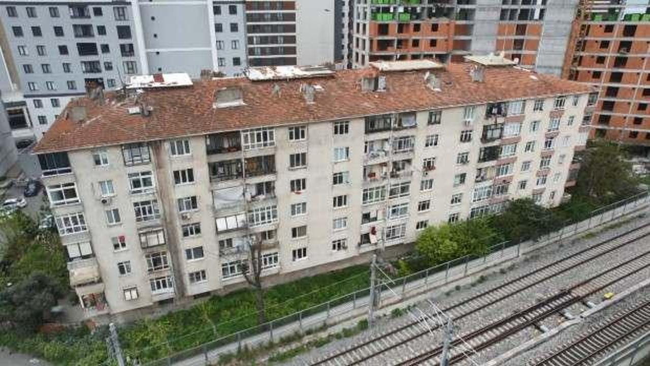 İstanbul'da boşaltılan binalar havadan görüntülendi