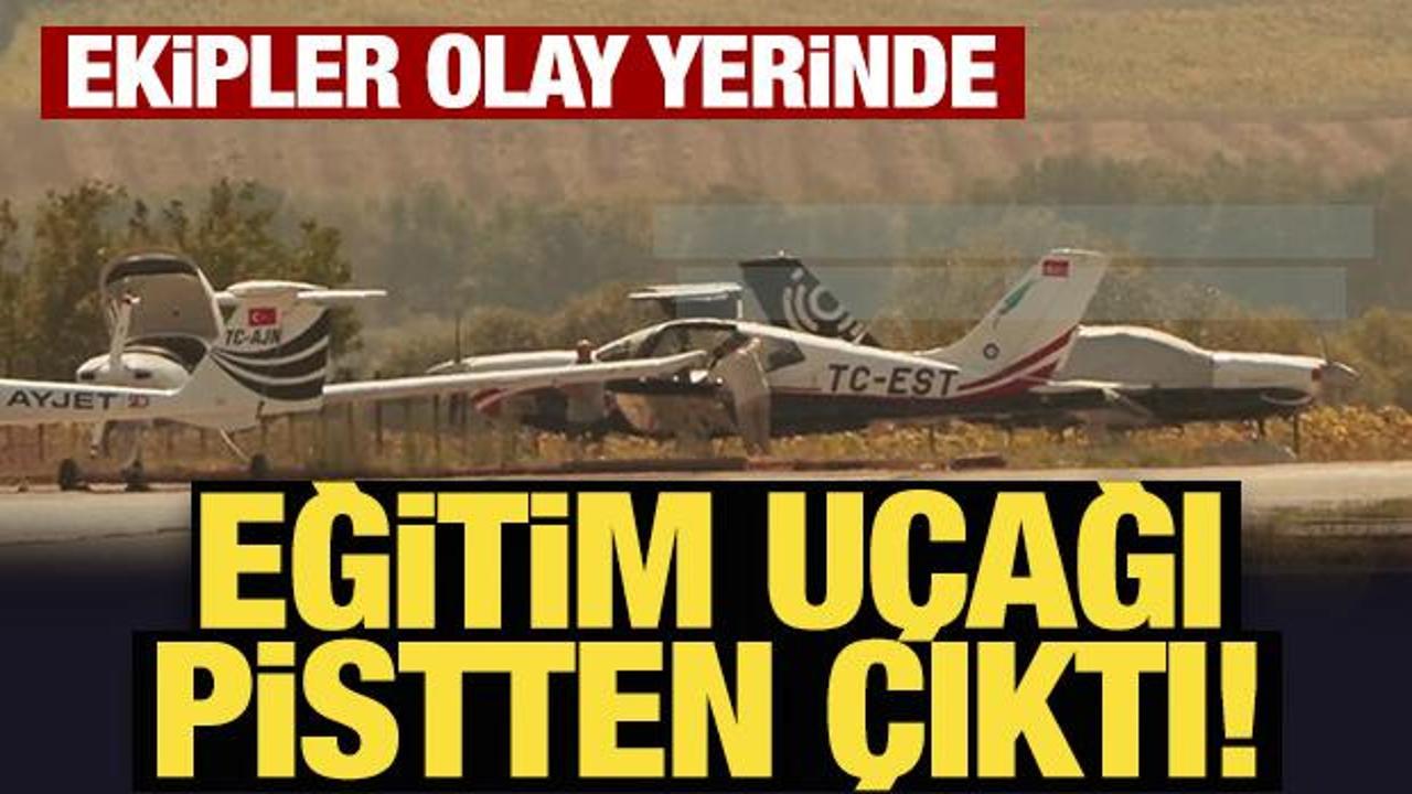 İstanbul'da eğitim uçağı pistten çıktı!