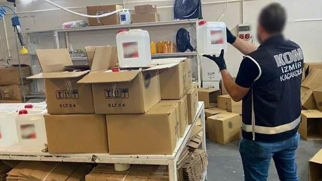 İzmir'de 40 ton sahte alkol ele geçirildi