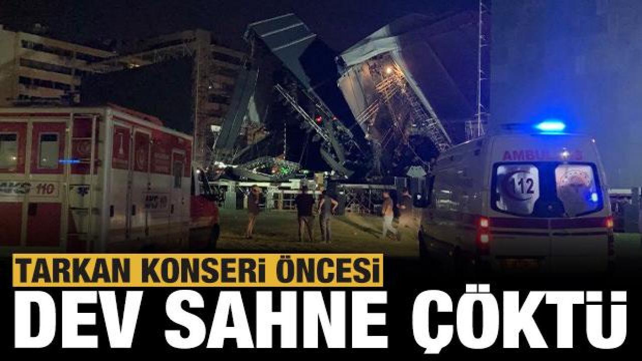 İzmir'de feci olay! Tarkan'ın konser vereceği sahne yıkıldı