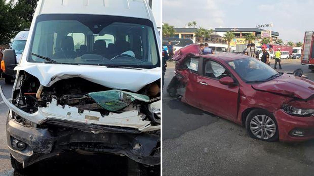 İzmir’de servis minibüsü ile otomobil çarpıştı: Çok sayıda yaralı var