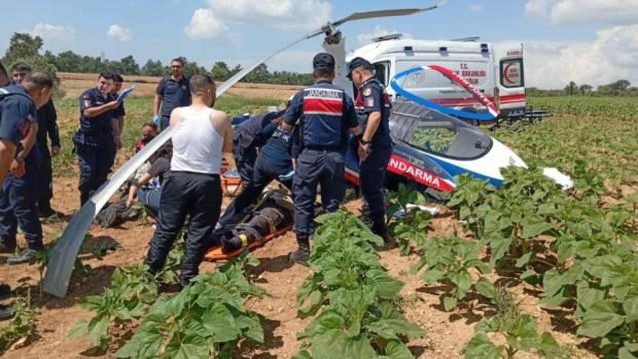 Jandarmaya ait cayrokopter düştü: 2 yaralı