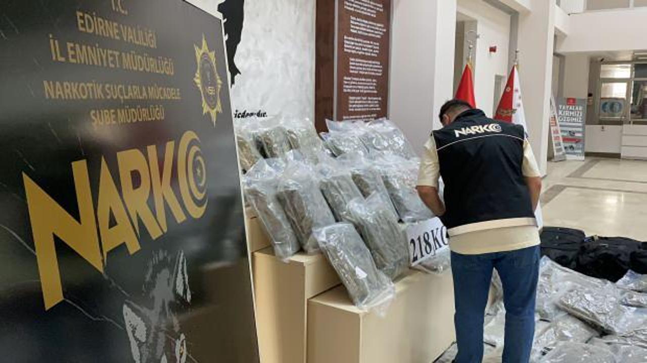 Kapıkule'de ele geçirildi: Tam 218 kilo