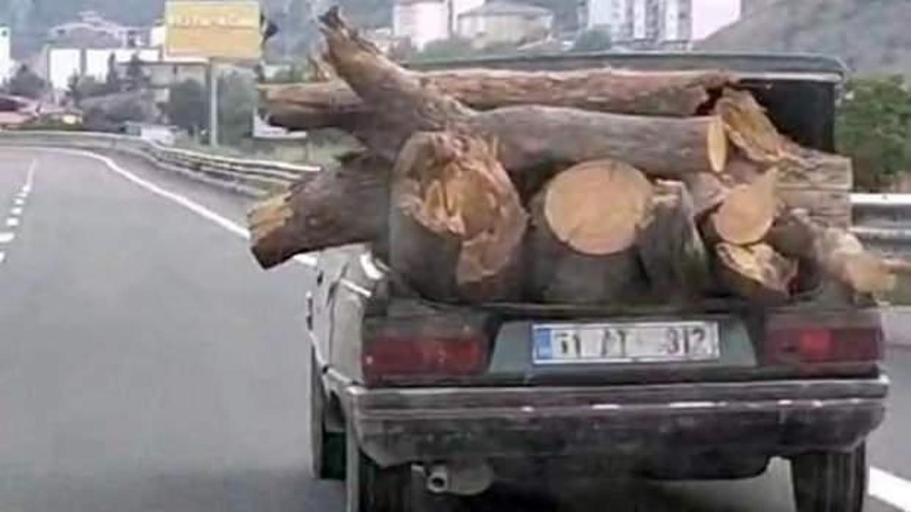 Kara yolundaki manzarayı görenler şaştı kaldı!