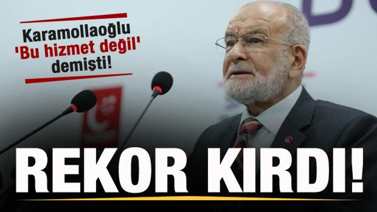 Karamollaoğlu 'Bu hizmet değil' demişti! Rekor kırdı