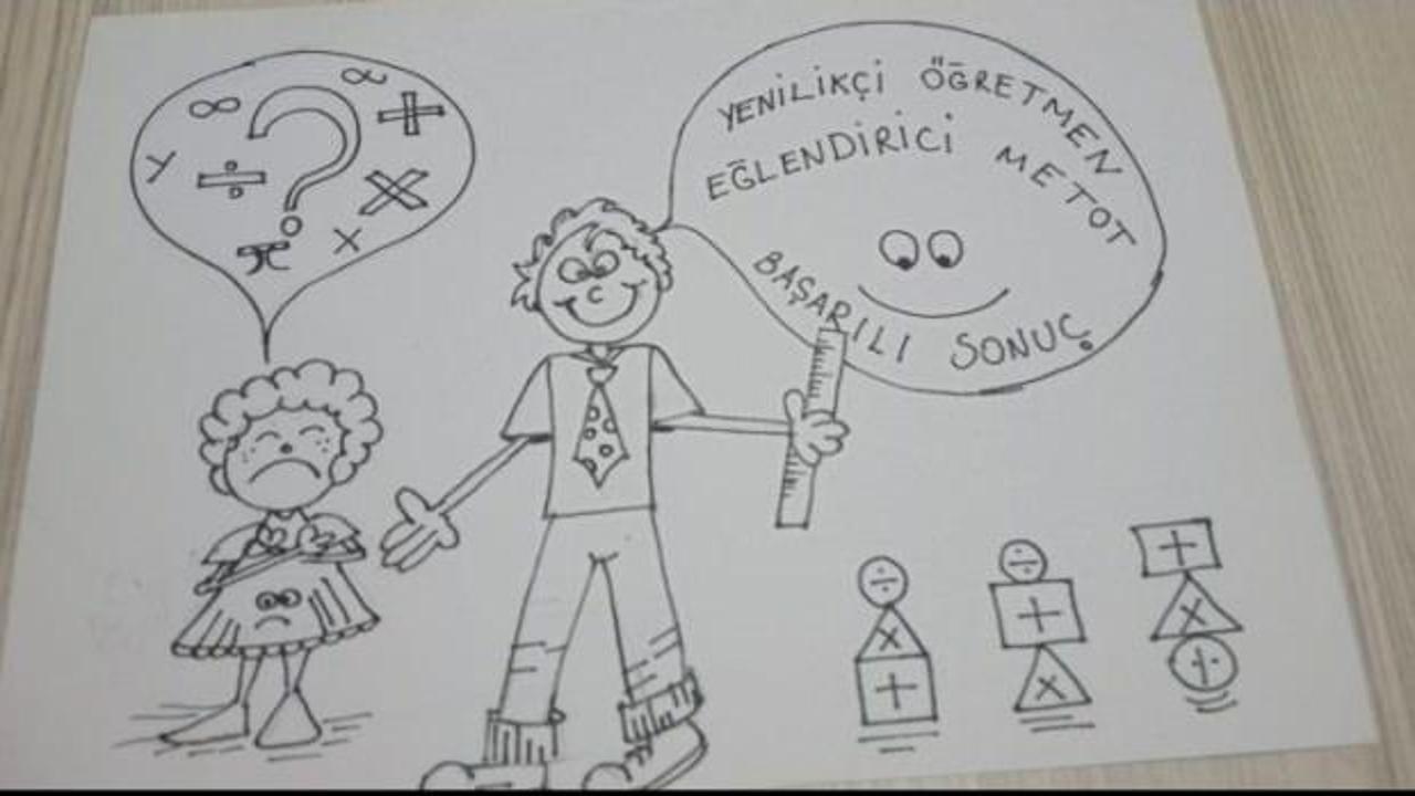 Karikatürle matematiği yan yana getirdi