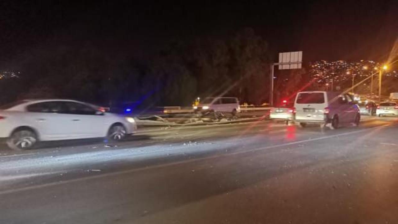 Karşı şeride geçip otomobile çarpan kamyon alt yola düştü: 1 ölü, 5 yaralı