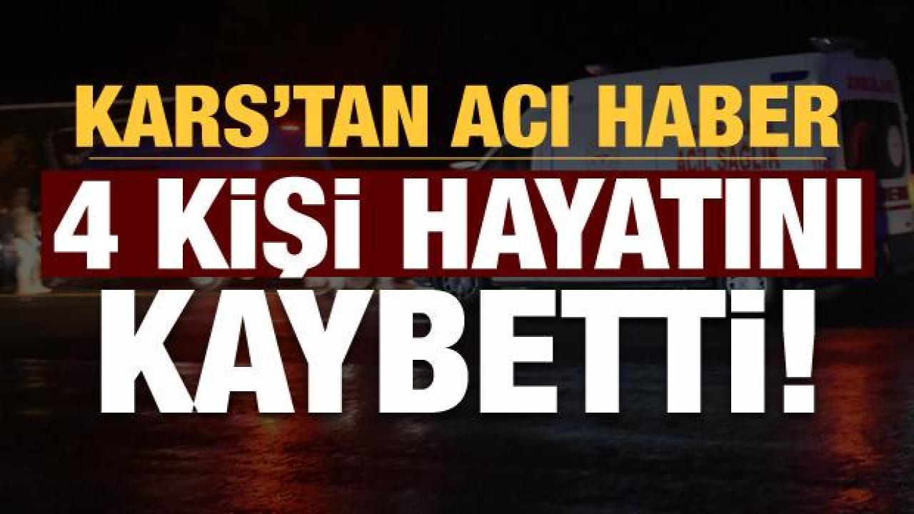 Kars'ta otomobil ile TIR çarpıştı: 4 ölü, 1 yaralı