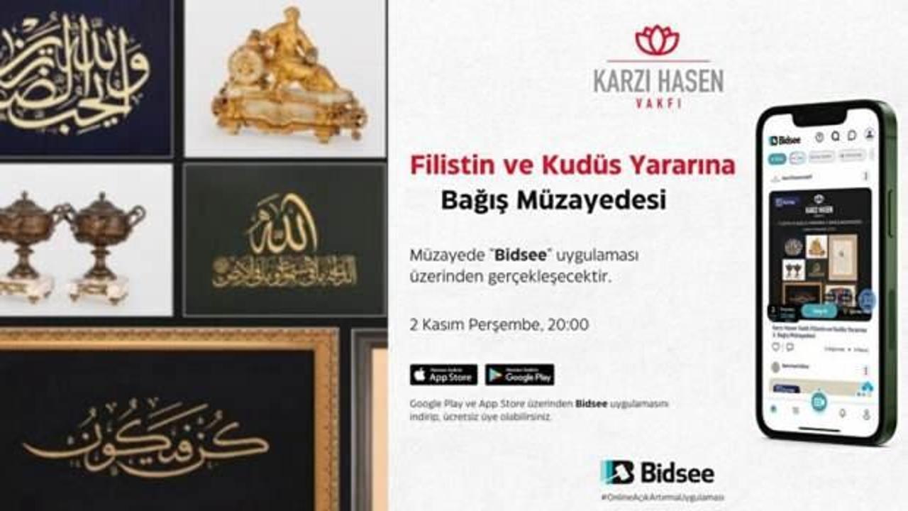 Karzı Hasen Vakfı'ndan anlamlı kampanya! Filistin için müzayede düzenlenecek